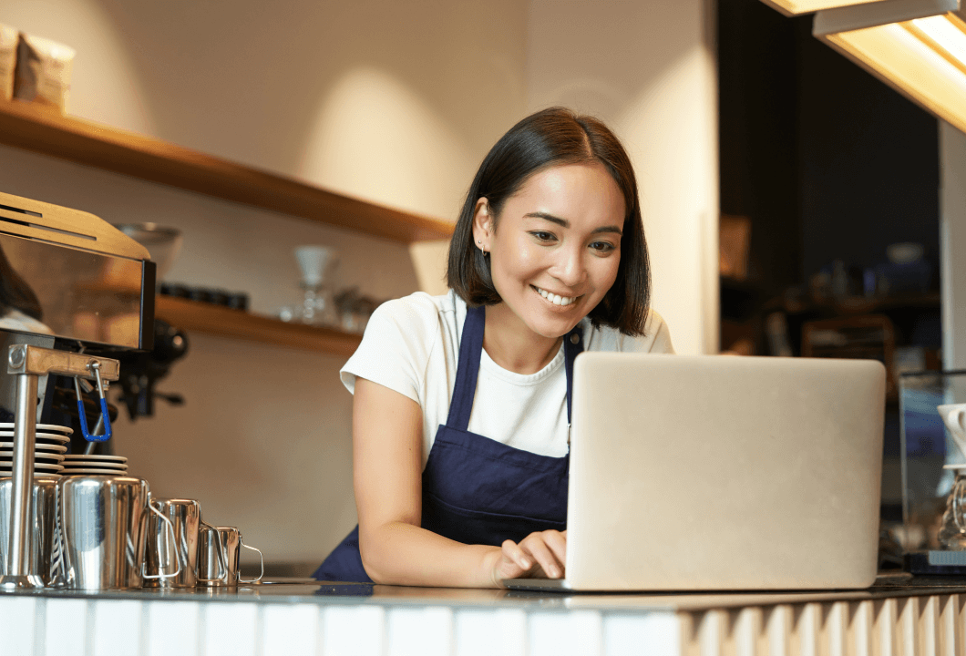 Cafe worker on